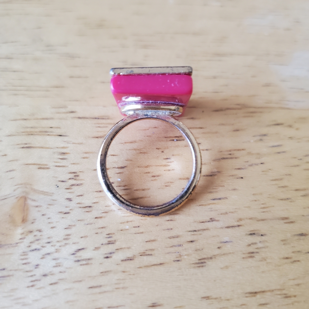 French Connection Red Rectangle Ring - Picture 8 of 8